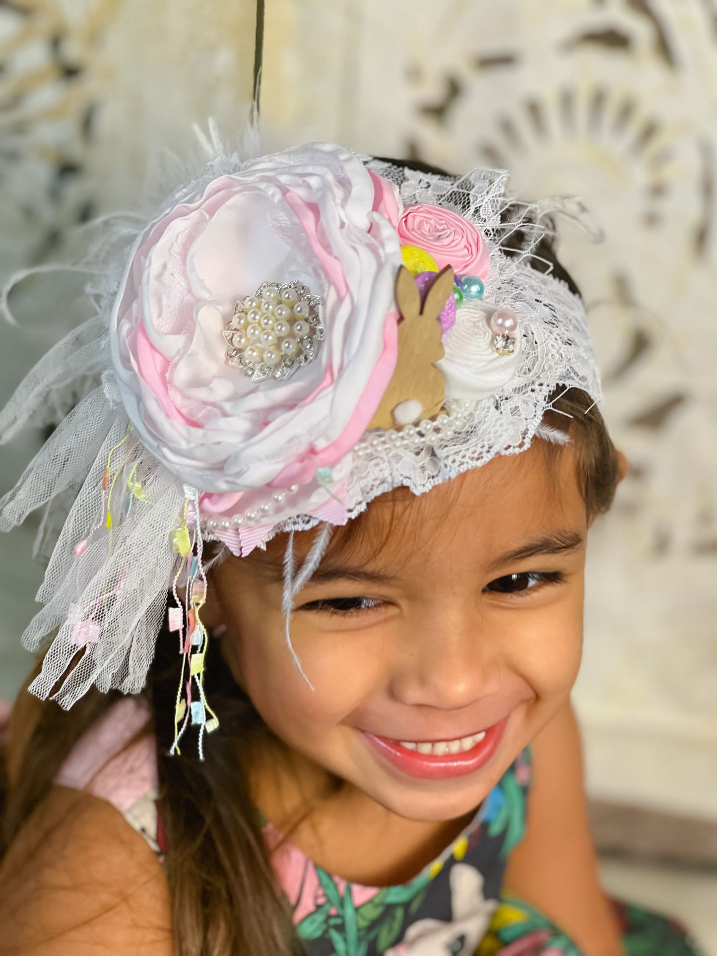 Wood Bunny Vintage Bloom