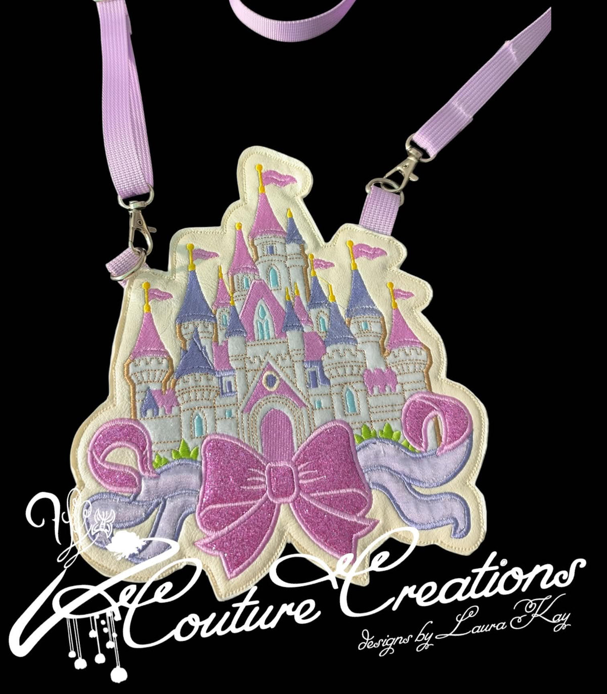 Flat Lay Crossbody Bag - Princess Castle with Bow