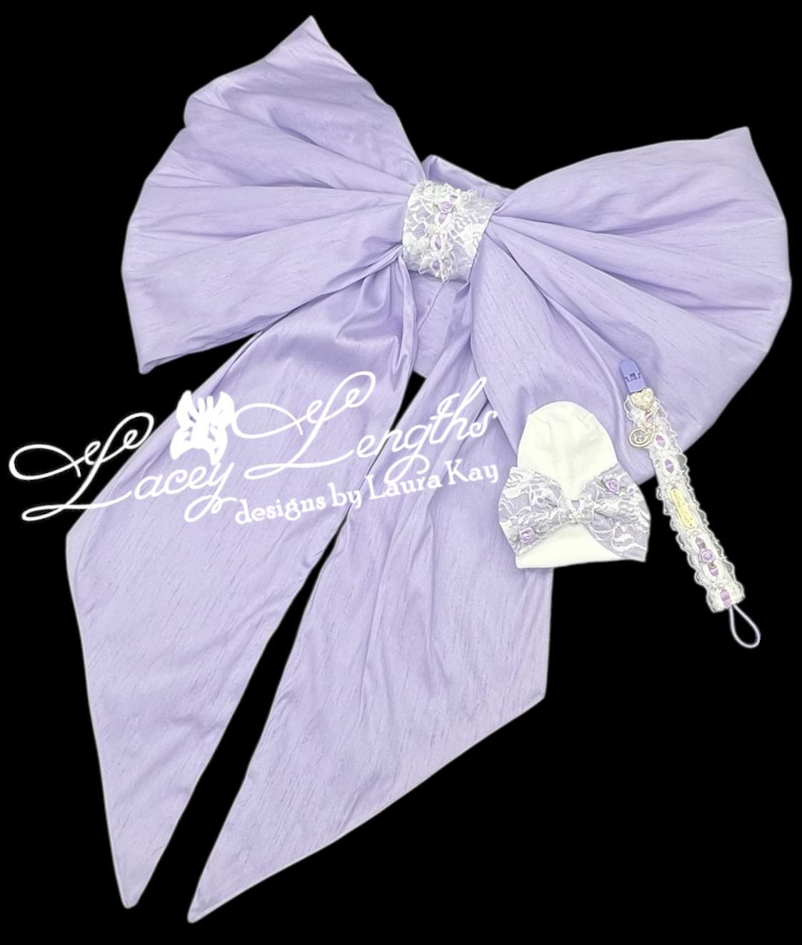 Swaddle Bow / Hospital Hat / Pacifier Clip Sets