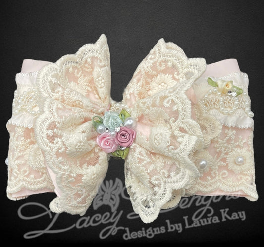 Pixie Bow with Overlay Satin Bow