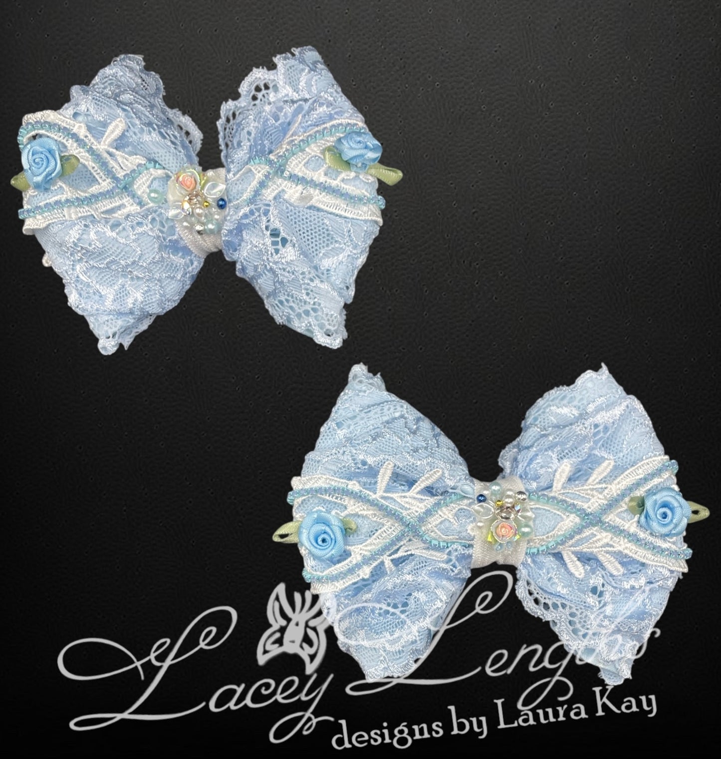 Rhinestone Lace Pixie Bows