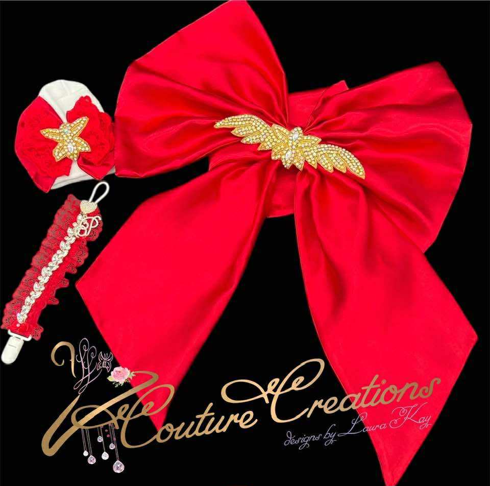 Swaddle Bow / Hospital Hat / Pacifier Clip Sets