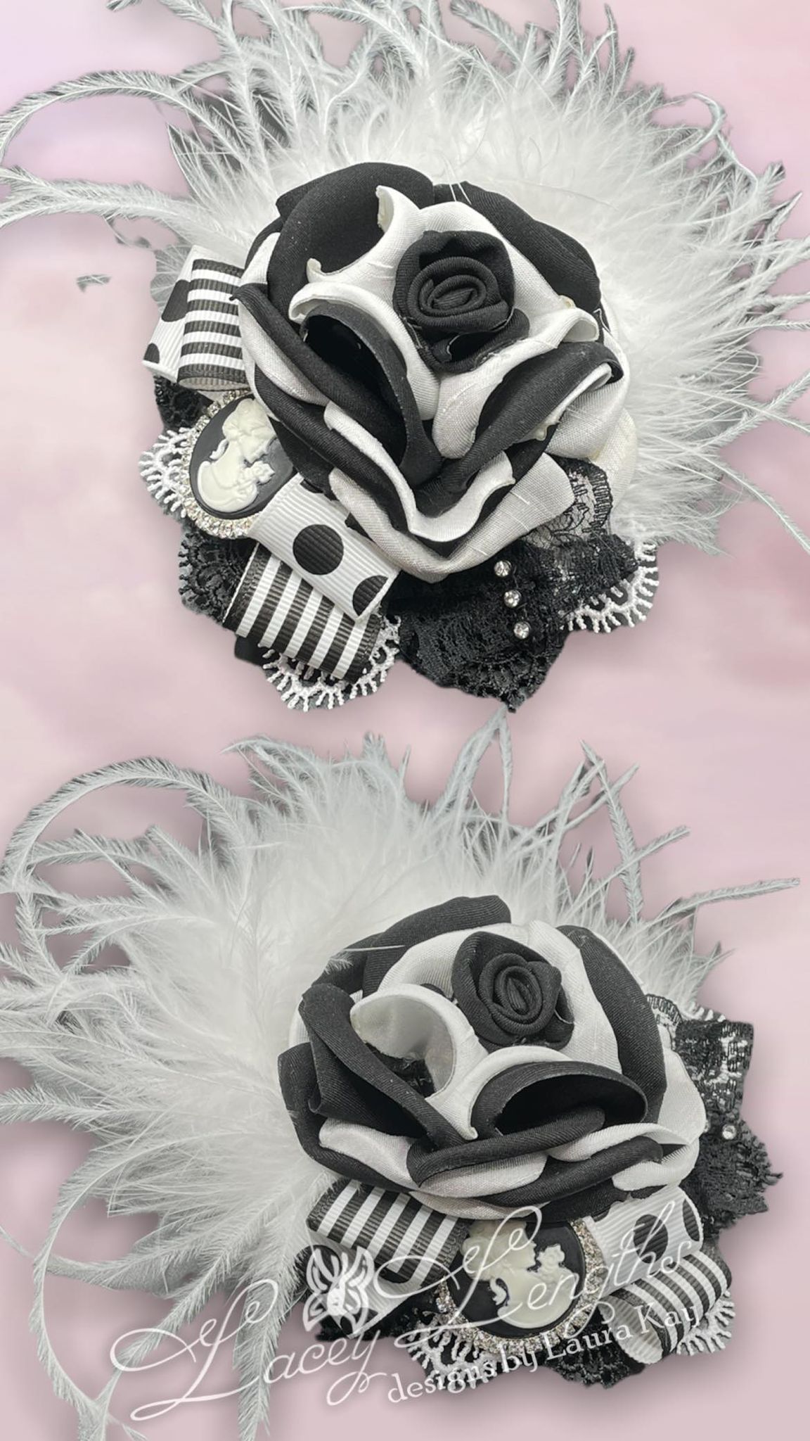 Feathered Cameo Piggie Set