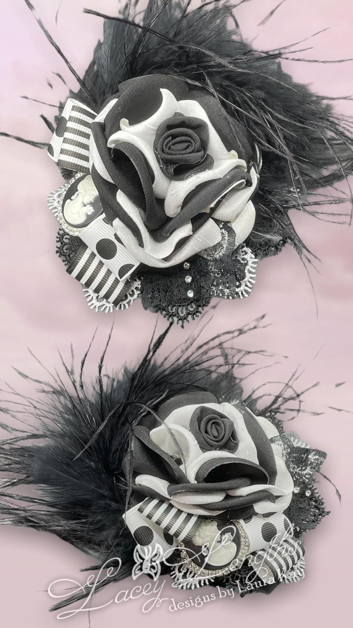 Feathered Cameo Piggie Set